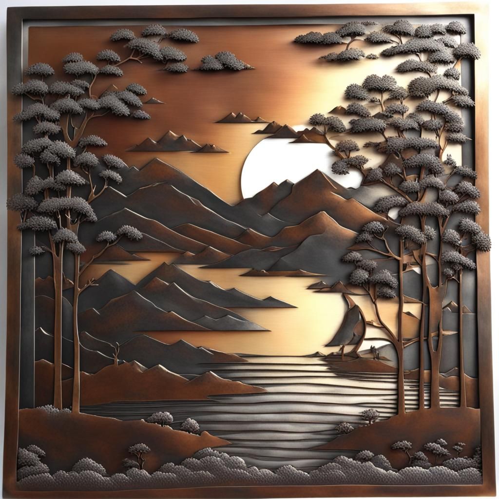 Forged Metal Landscape in Industrial Style