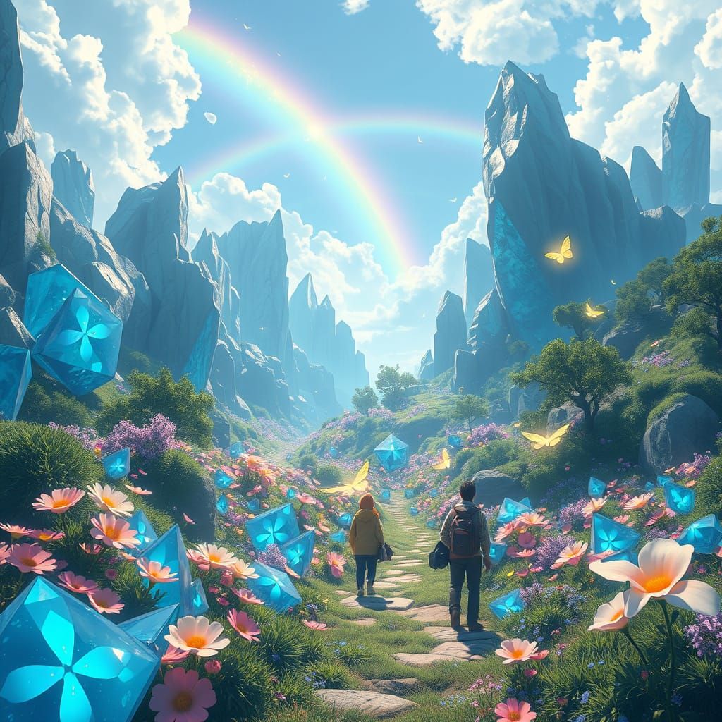 Hidden Valley of Sapphire Crystals: Anime Style