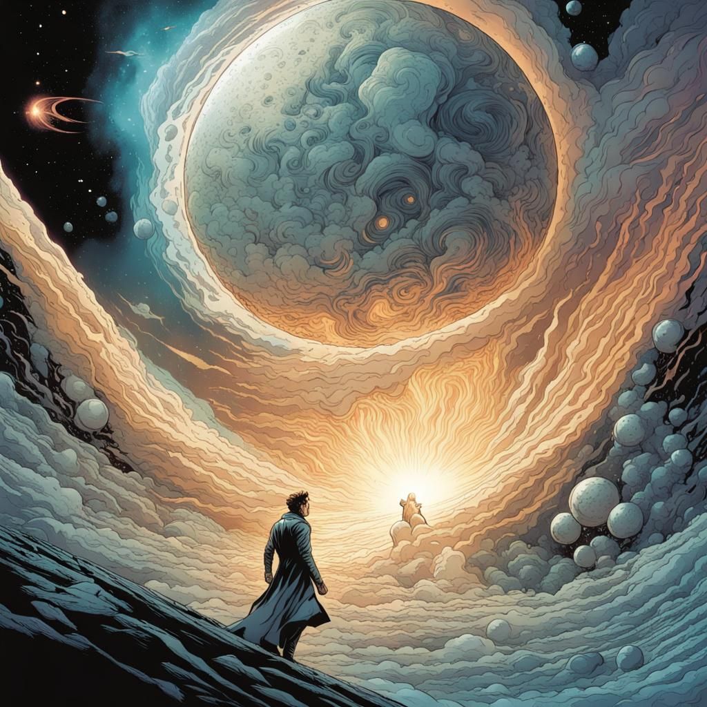 Ethereal Figure Embodies Cosmic Energy