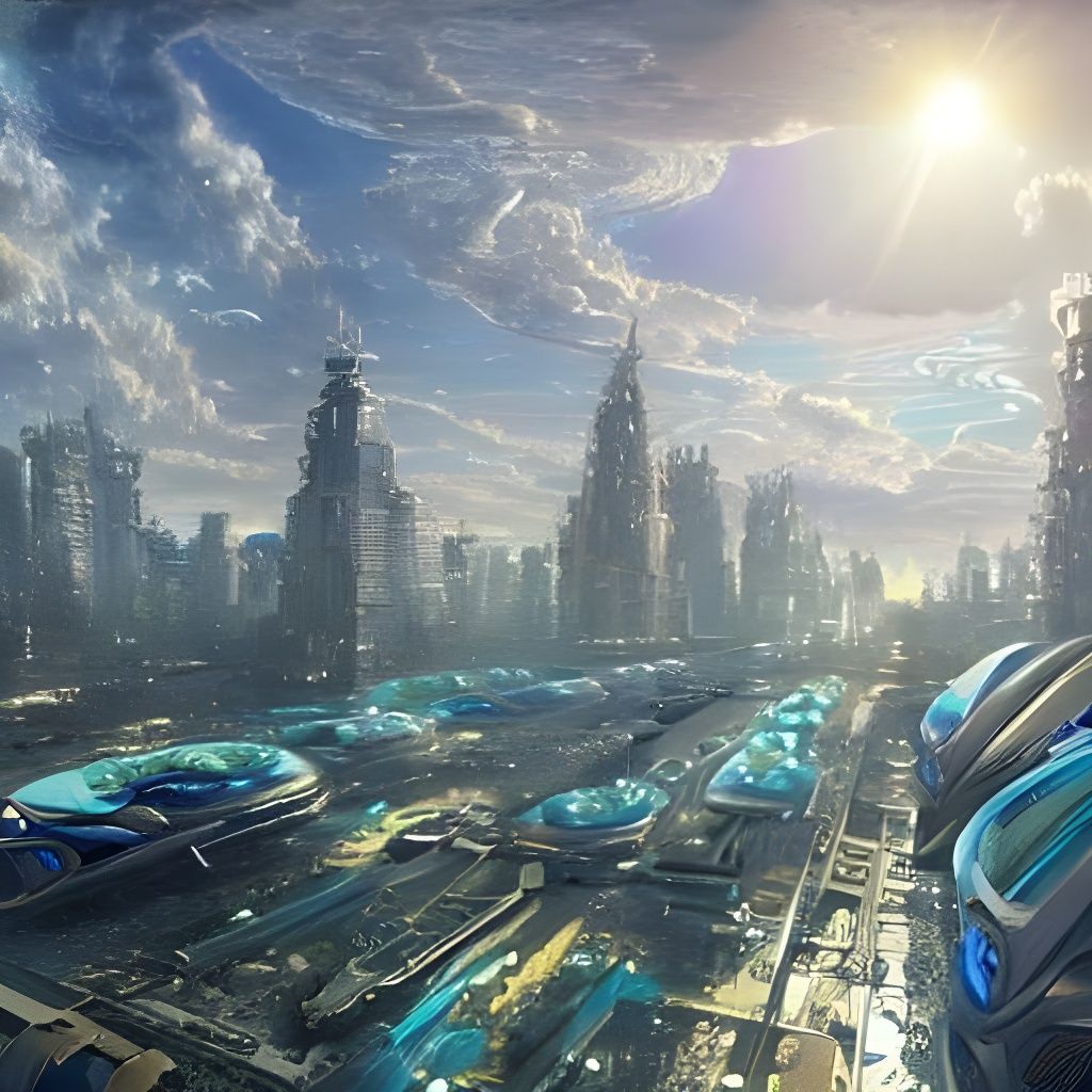 Cosmic Metropolis in Azure Skies