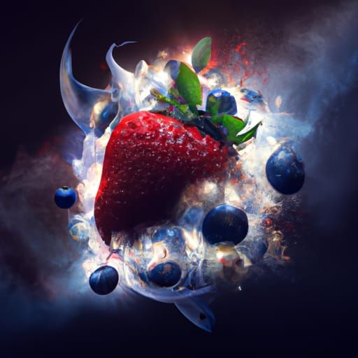 Stunning Strawberry Explosion in Epic Cinematic Digital Pain...