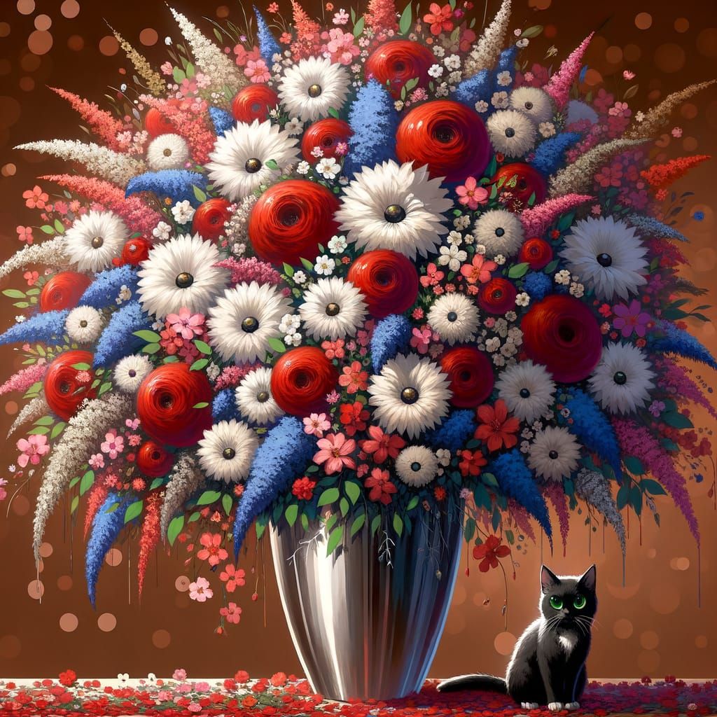 Vibrant Floral Masterpiece in Anime Style