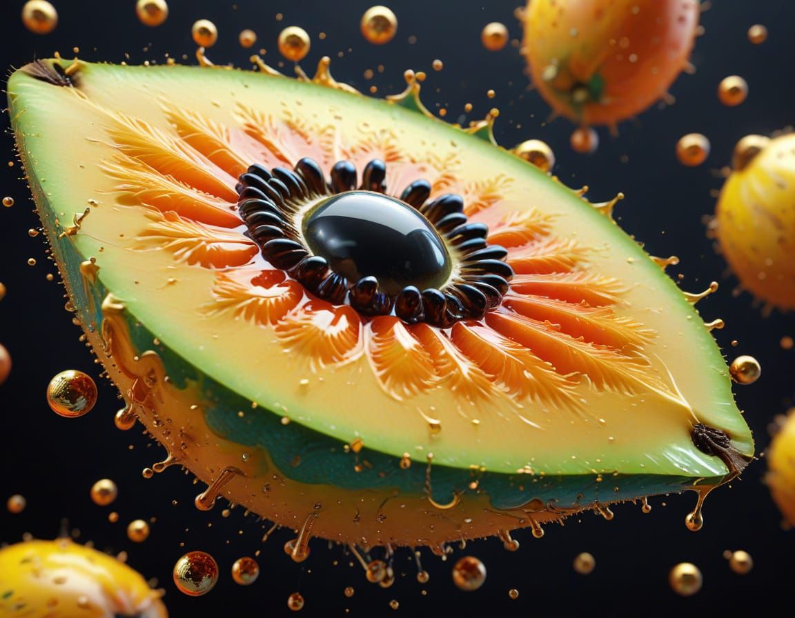 Vibrant Cartoon Pawpaw Fruit Soars in Whimsical Candy Art