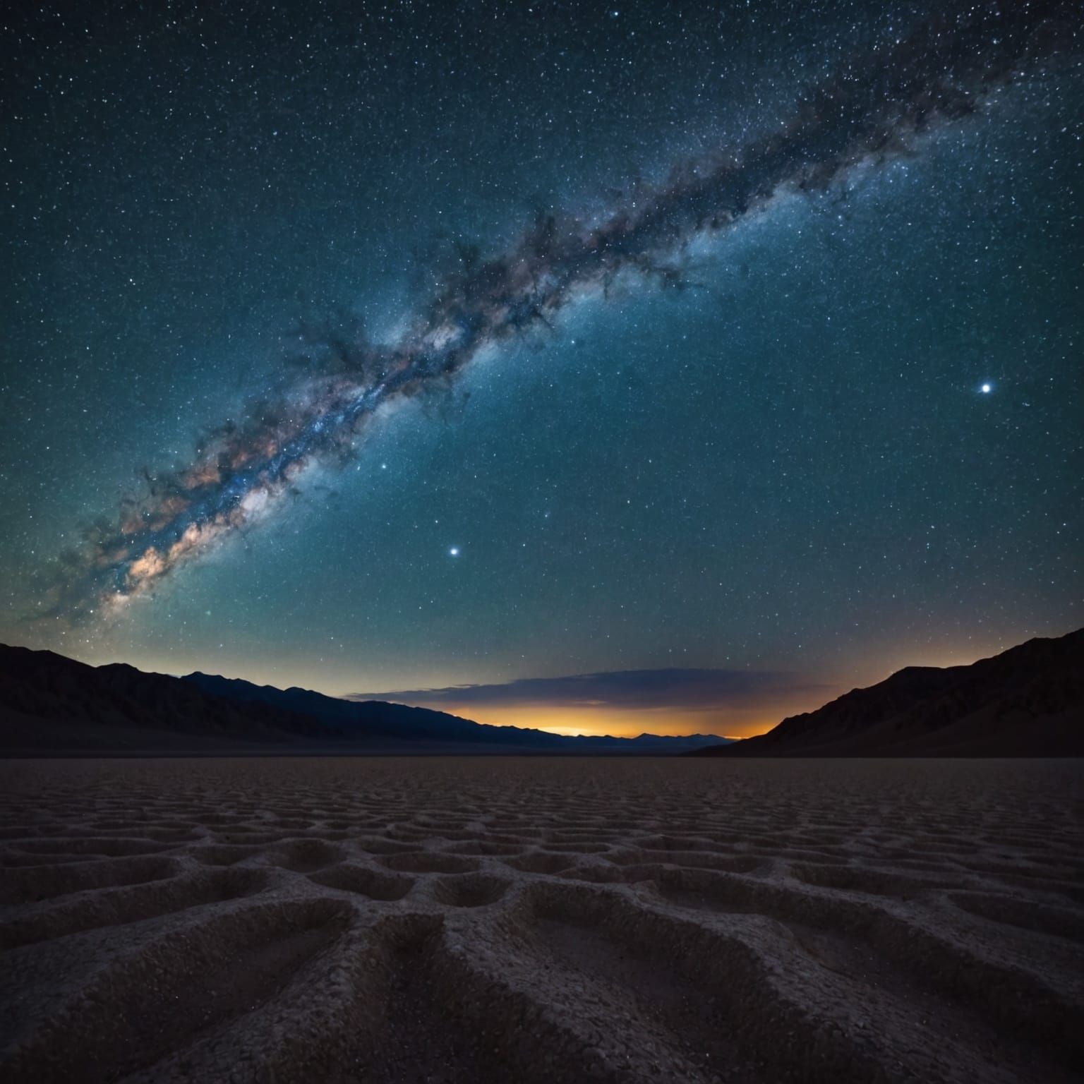 California Death Valley Starry Night Landscape