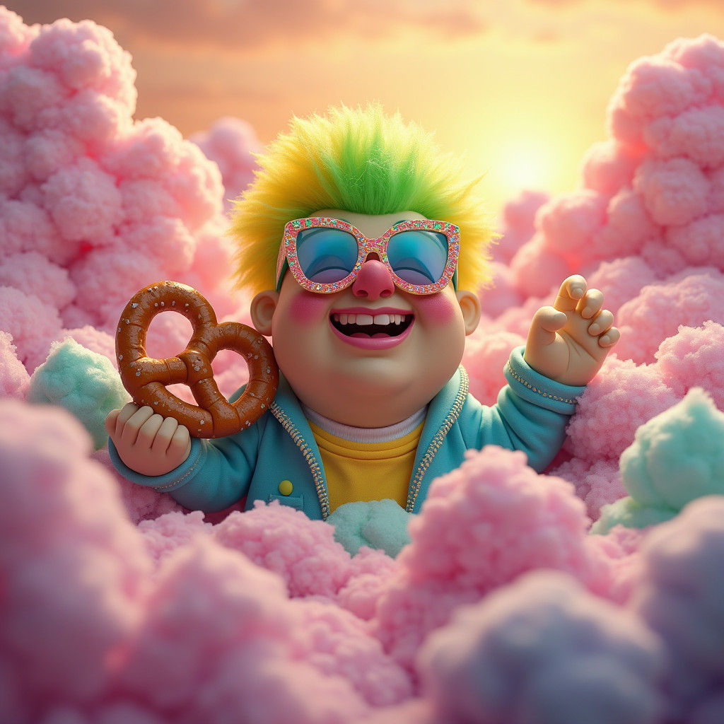 Vibrant Juggalo in Whimsical Marshmallow Wonderland