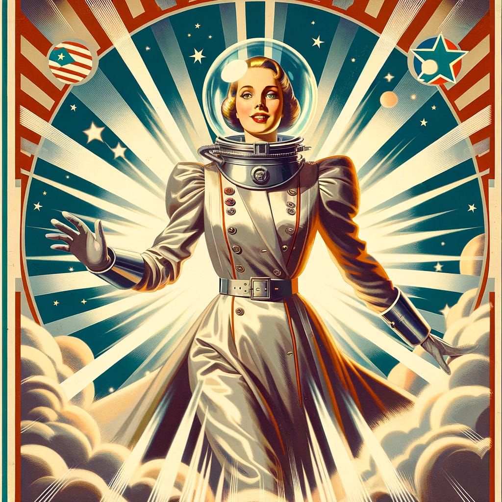 Space Queen of Ganymede: Vintage Sci-Fi Movie Poster