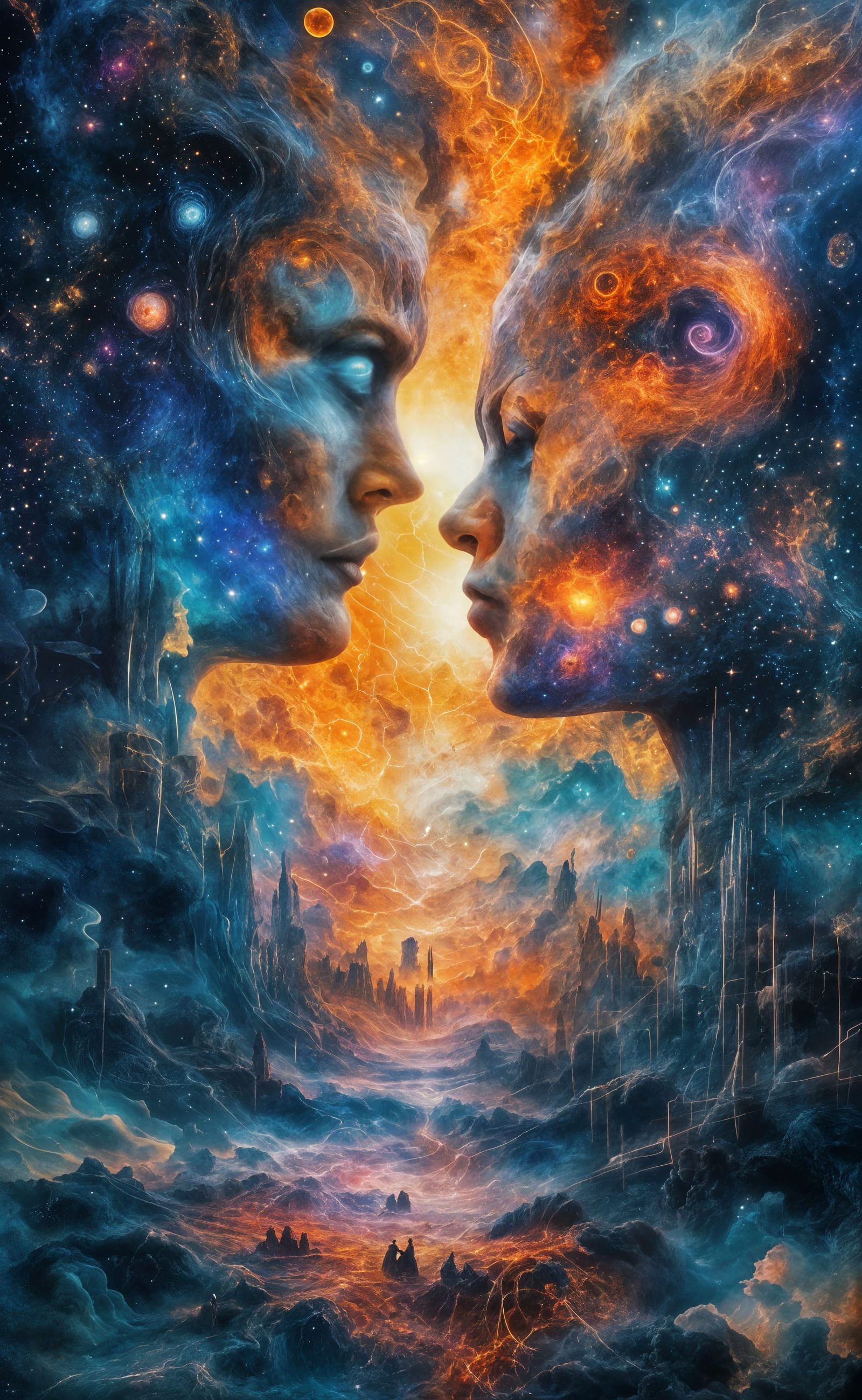 Ethereal Dancers in Cosmic Vortex