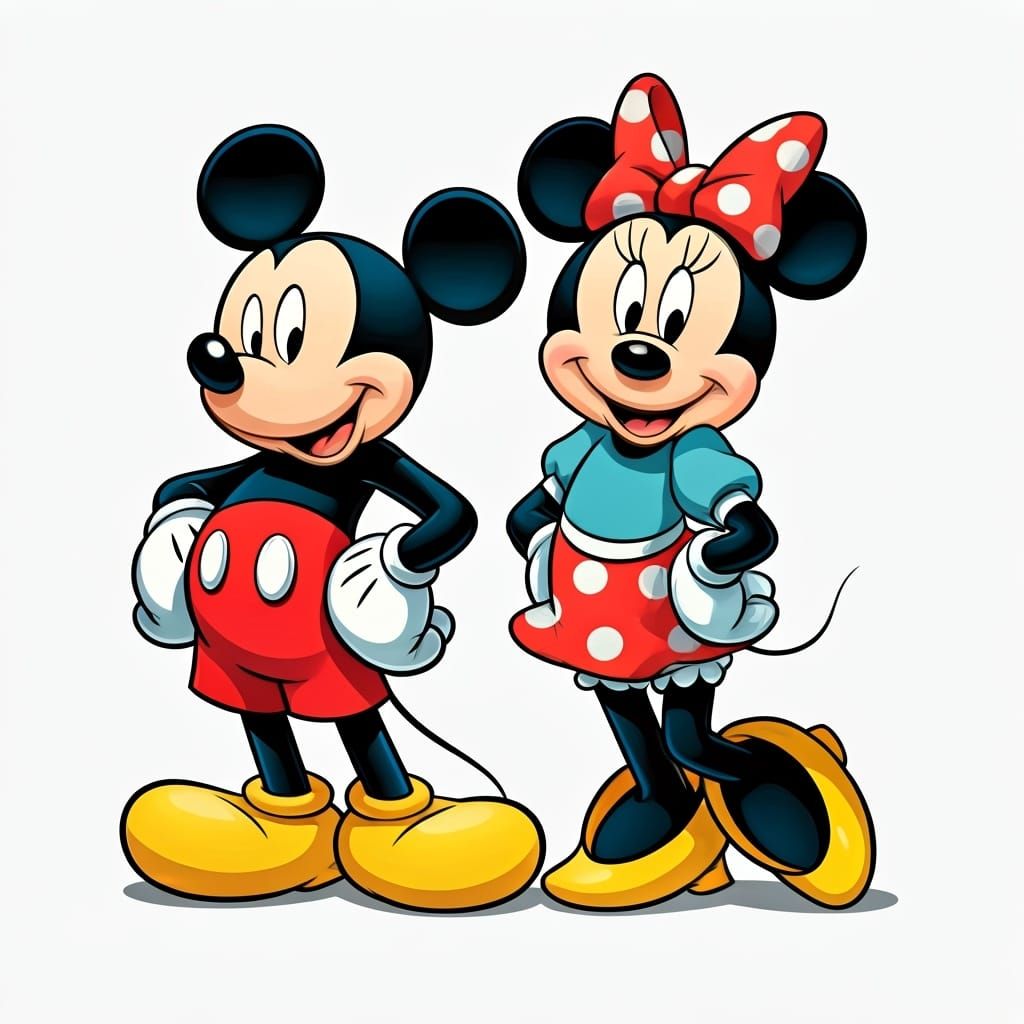 Mickey and Minnie: Modern Digital Disney Art
