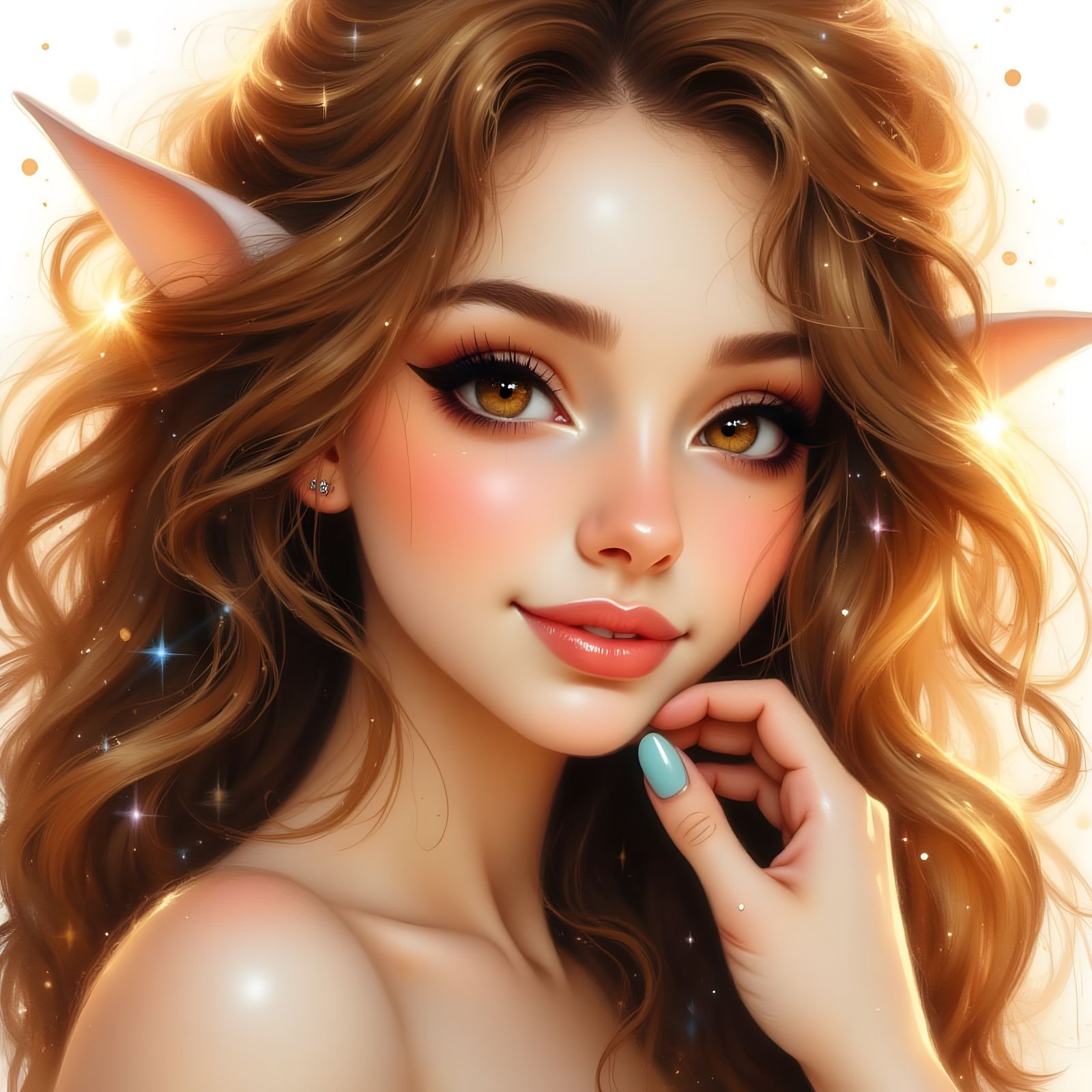 Norse Goddess Portrait in Watercolor Style