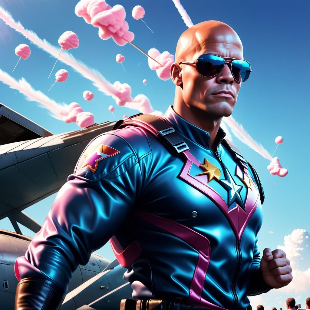 Comic Book Superhero with X-Ray Vision and Flight, Holding C...