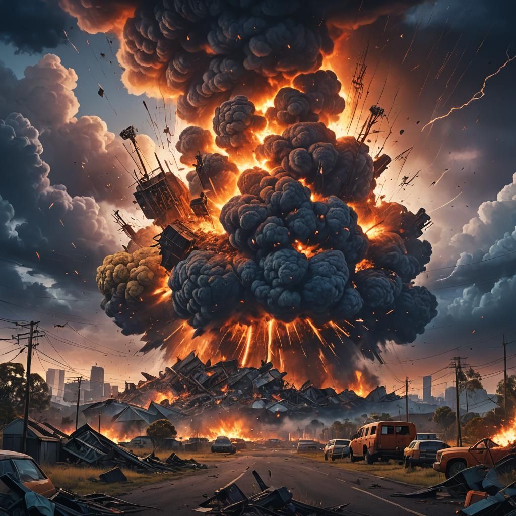 Fantasy Australia Apocalypse in Deep Blues and Oranges