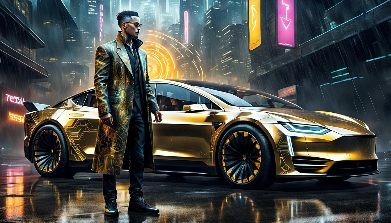 Cyberpunk 2077... V nad his car...