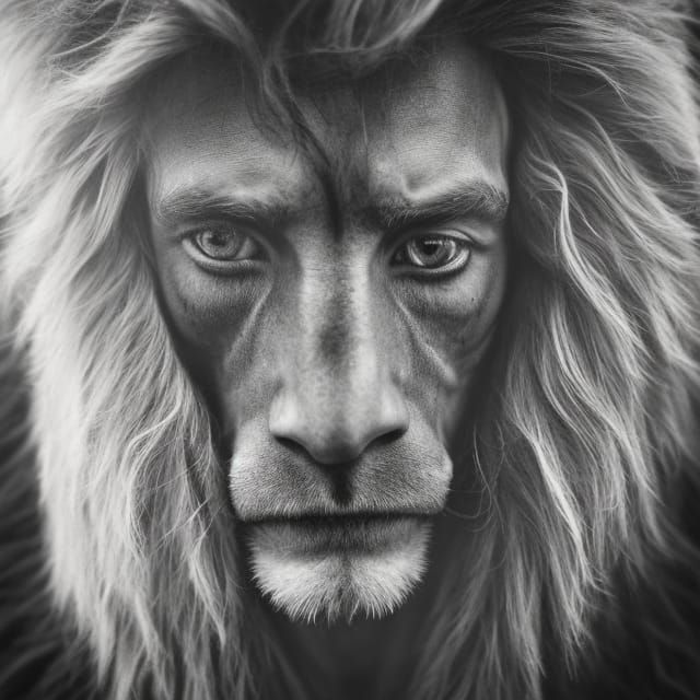 Man with Lion Head Uncovers Inner Beast