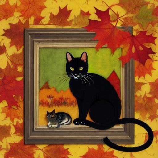 Fall Abstract Collage in Expressionist Style