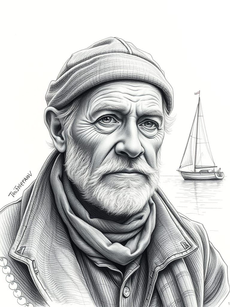 Portrait of a mature fisherman