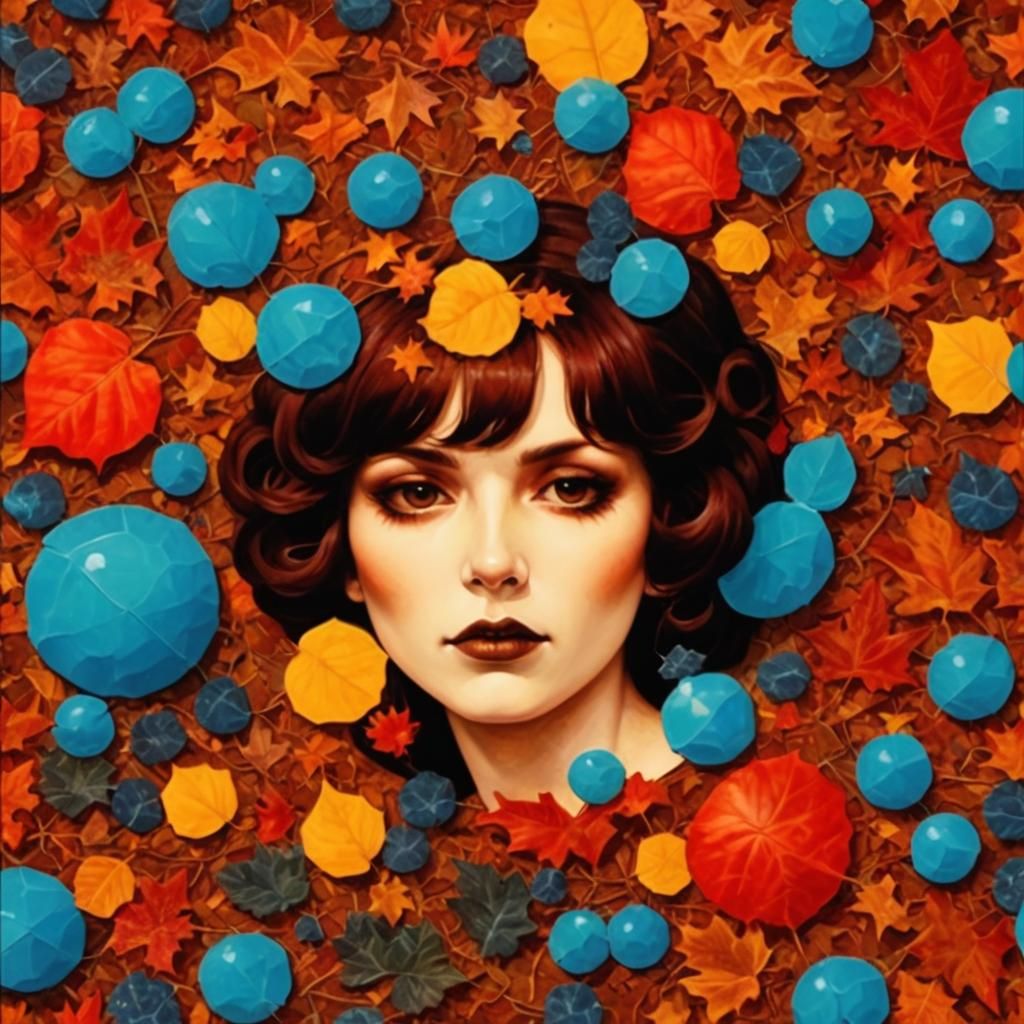 Surreal Landscape of Twisting Vines and Glowing Crystal Skul...