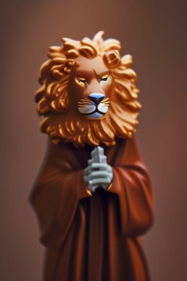 Anthrropic Lion Priest Art Piece