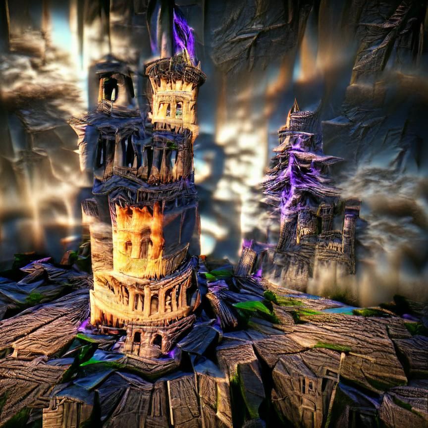 Ethereal 3D Masterpiece: Tower of Shadows in Stunning 8K