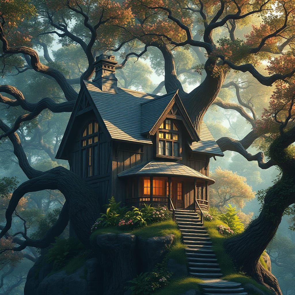 Fantastical Treehouse in Splendid Color