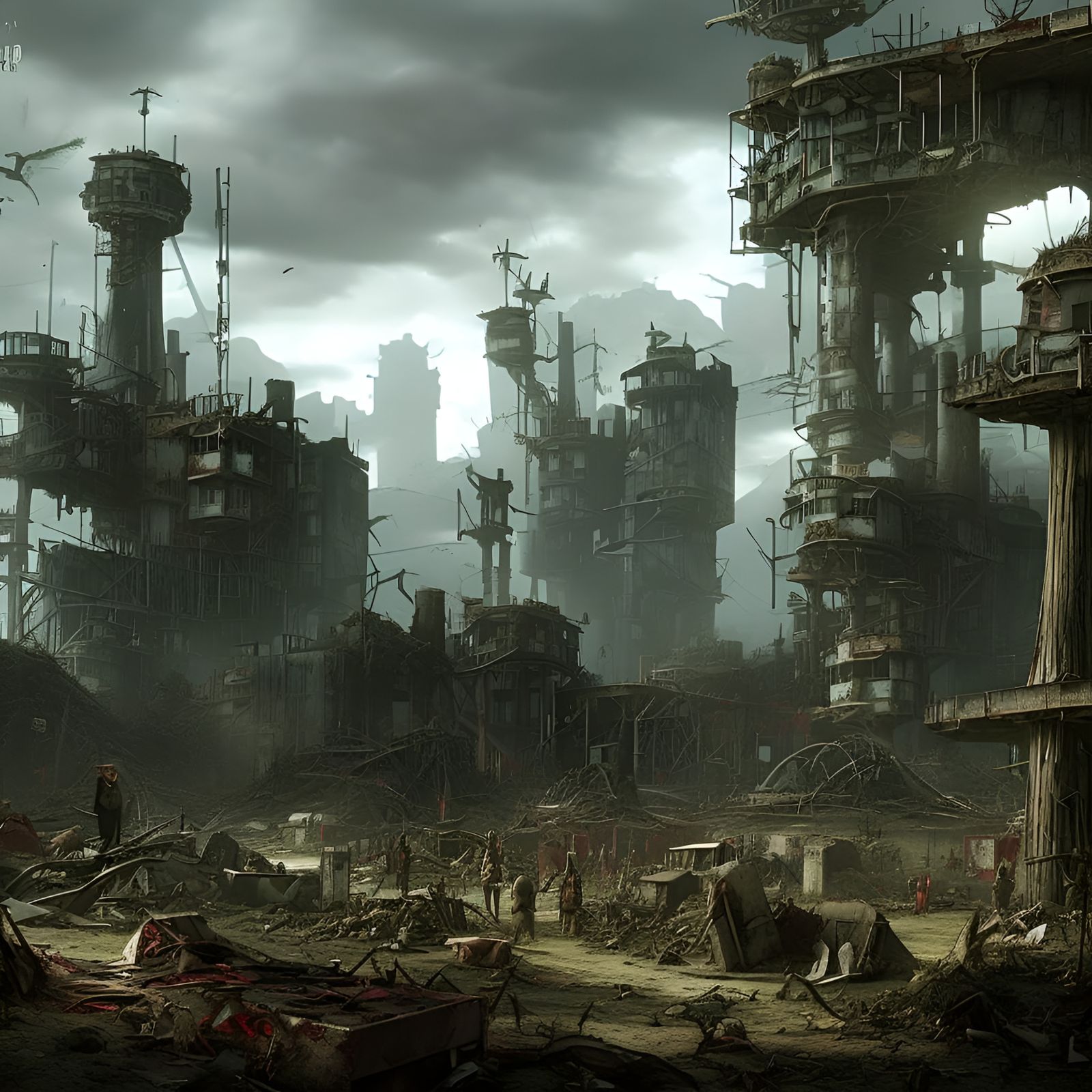 Ravaged Utopia in Cyberpunk Style