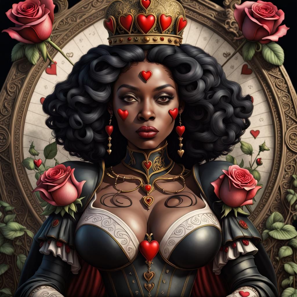 Cyberpunk-Inspired Tarot Queen with Hyperrealistic 3D Shadin...