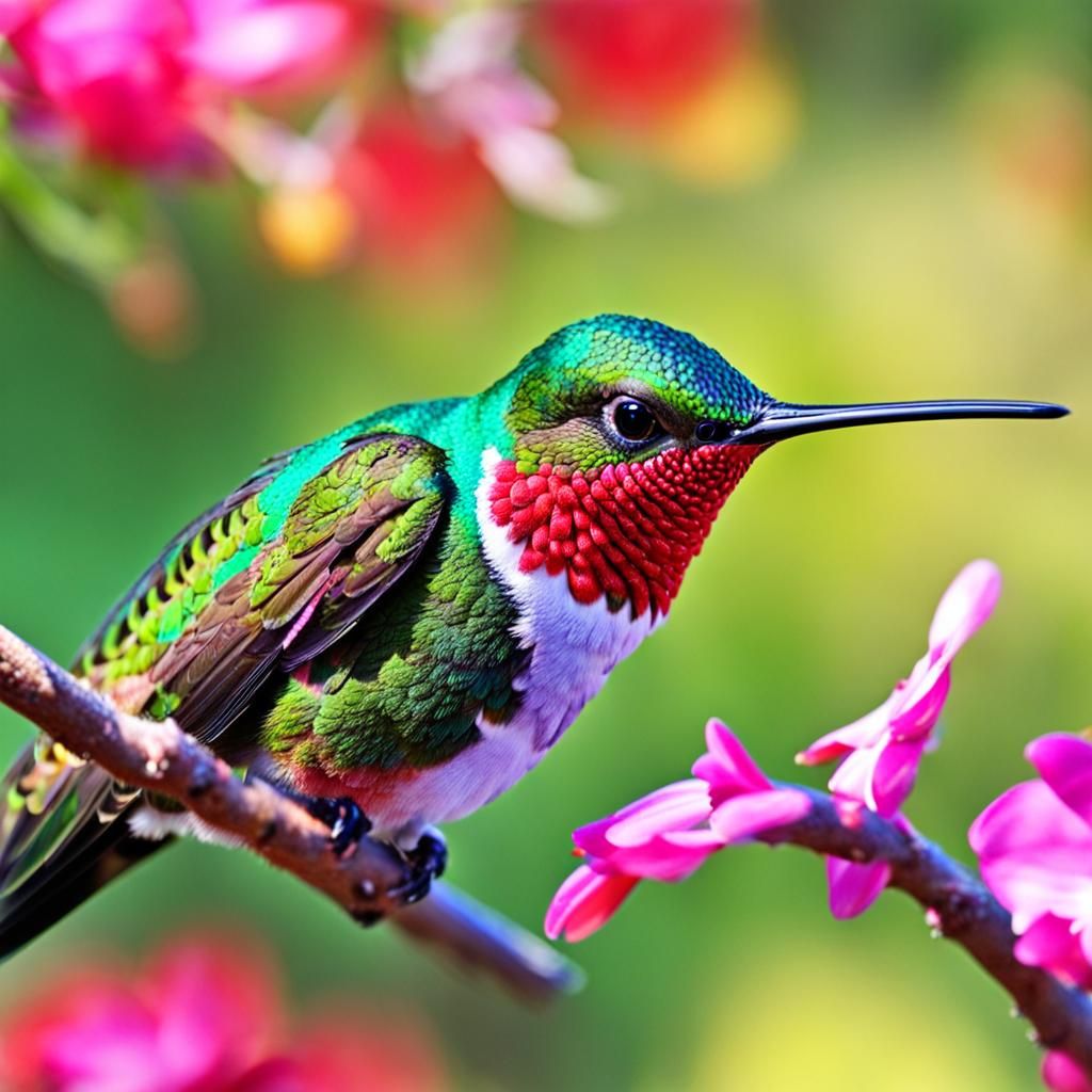 Glorious Close-Up of a Hummingbird