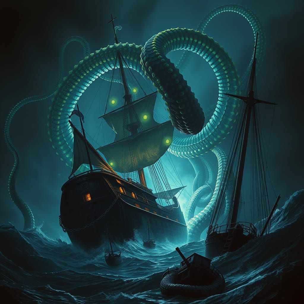 Kraken Attack: Tentacles Rise from the Deep Sea