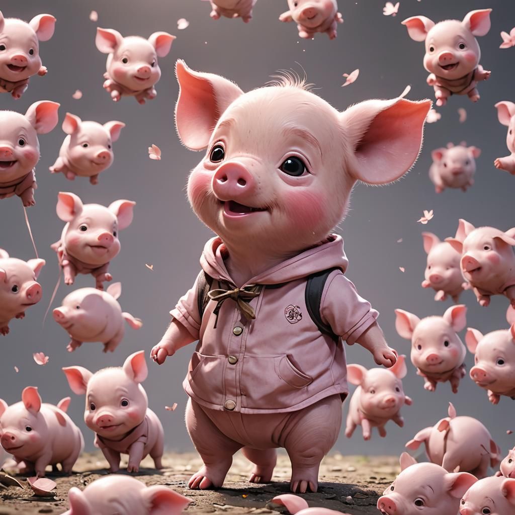 Cute 3D Anime Piglet in Stunning Resolution