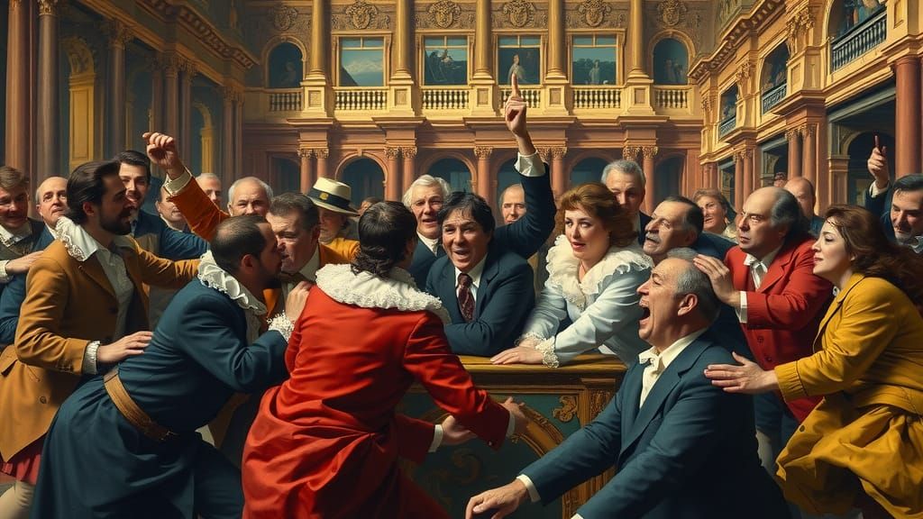 Satirical 17th-Century Dutch Masterpiece of Bourgeois Chaos