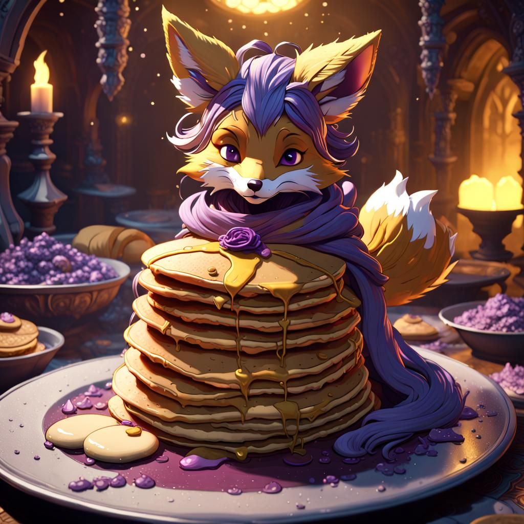 Cyberpunk Fox Concept Art in Deep, Vibrant Colors