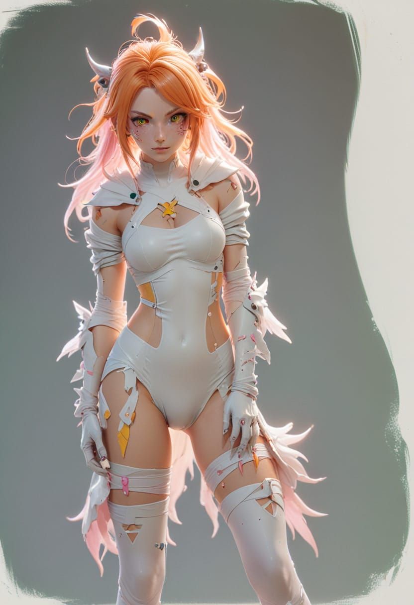 Gwen Tennyson as a Monster Girl in Anime Style