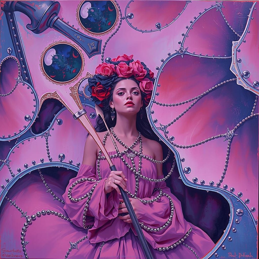 Voodoo Queen: Expressionist Oil Painting in Modern Art Style