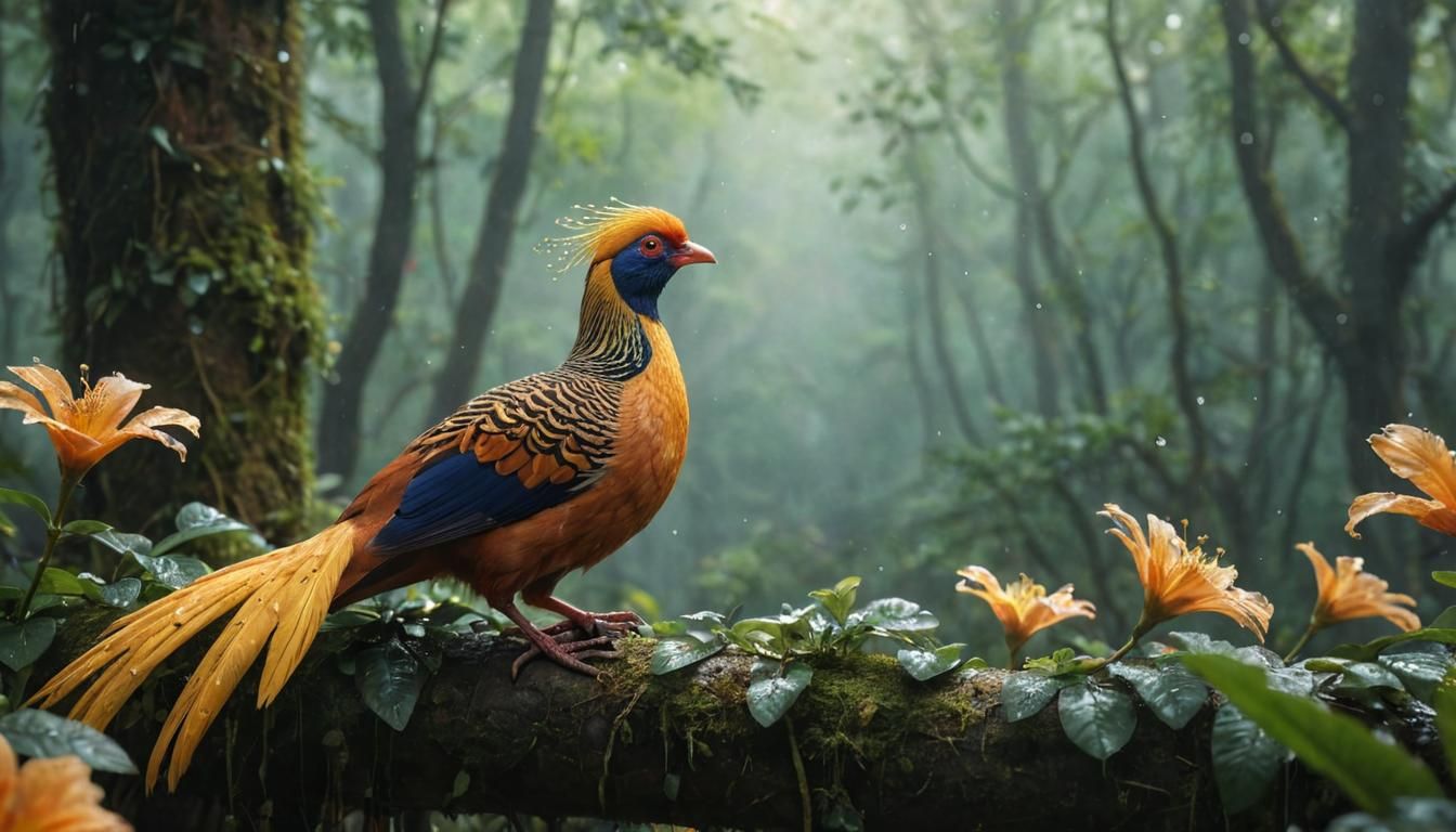 Golden Pheasant in Zhangjiajie Forest
