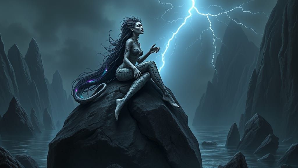 Dark Siren Singing in Ominous Bay
