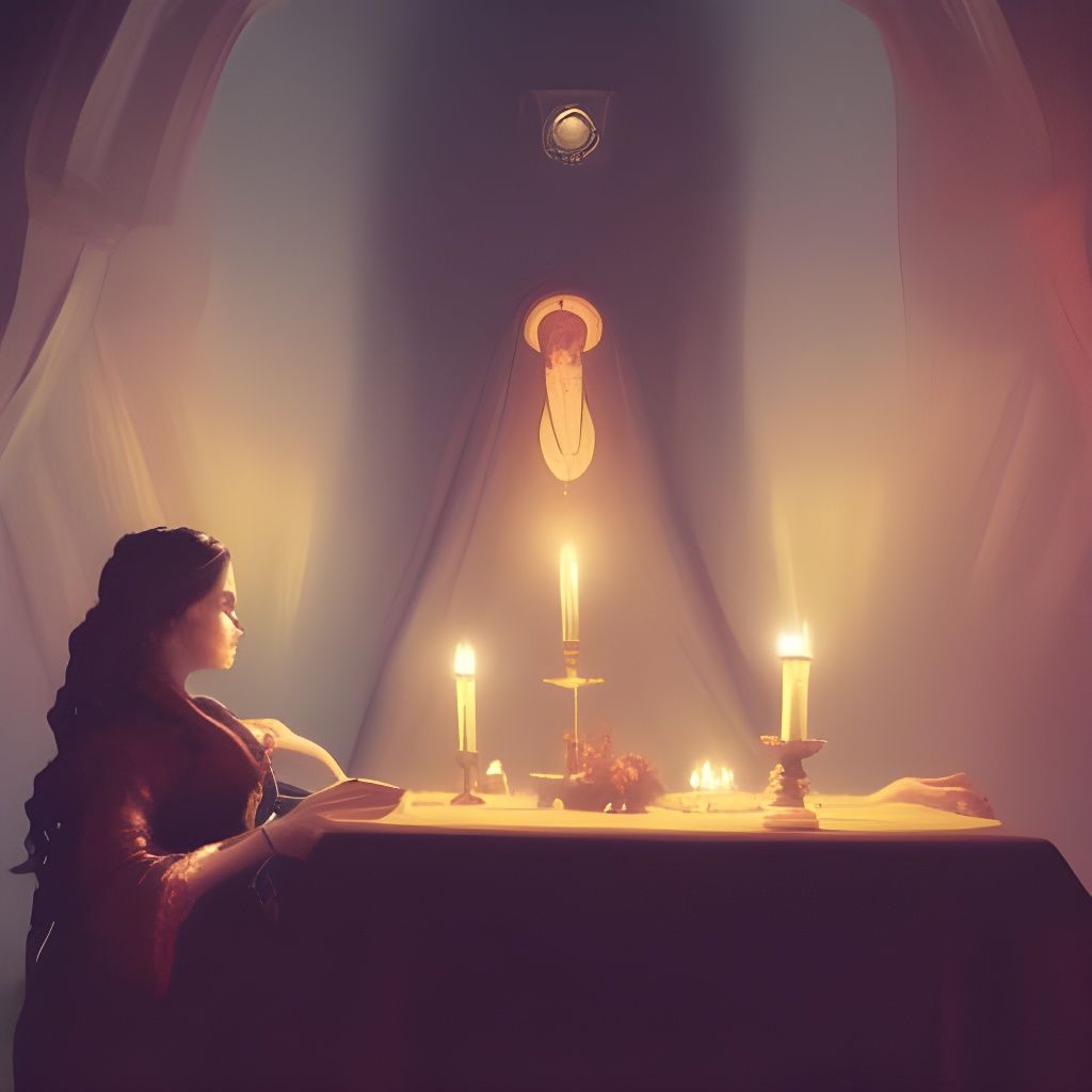 Mysterious Victorian Tarot Reader in Dark Fantasy Art