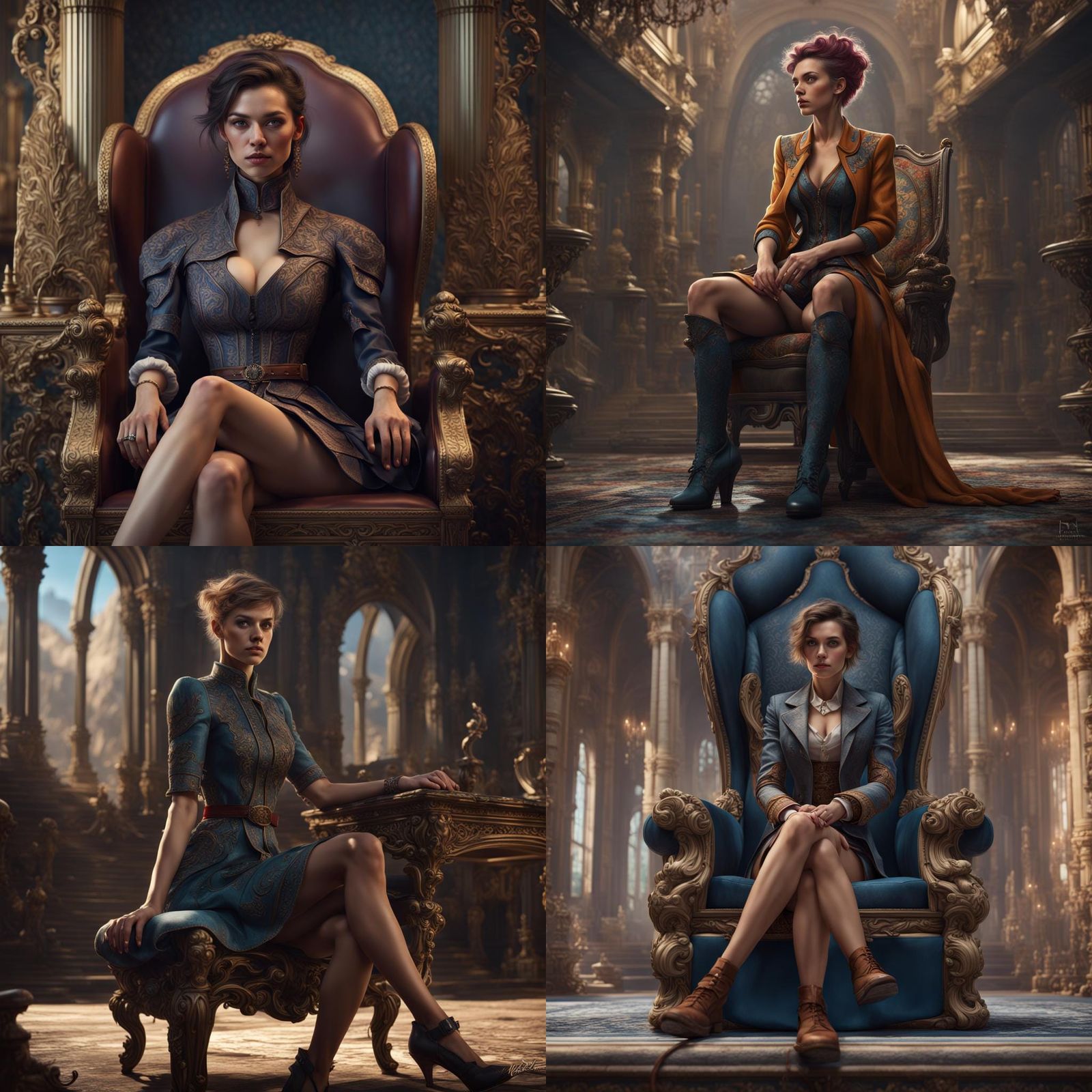 Surreal Fantasy Portrait in Deep, Complementary Colors