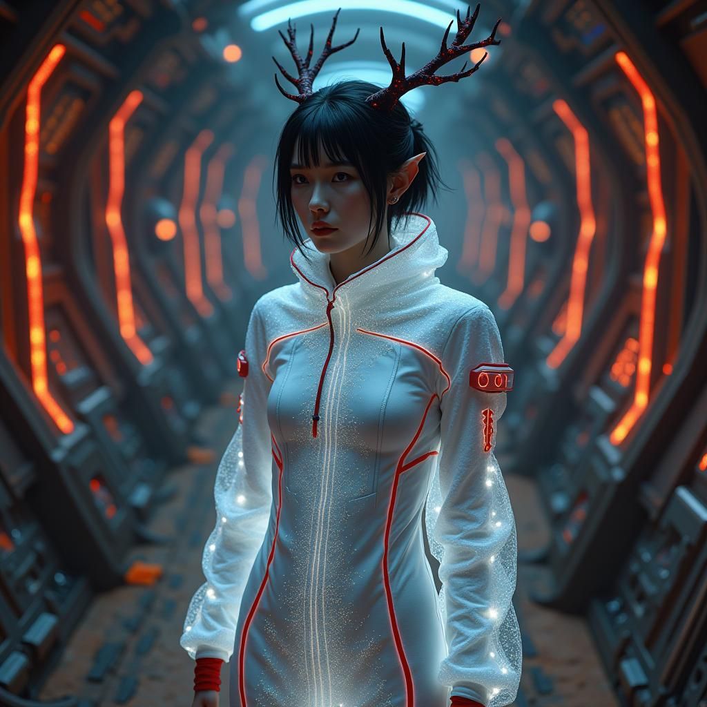 Ethereal Elf Maiden in Sci-Fi Armor