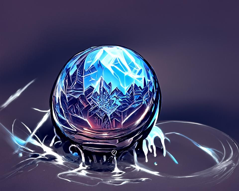Surreal Ice Orb Unveils Elemental Magic