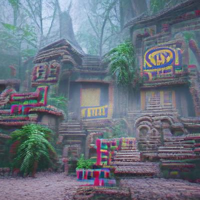 Ancient Mysterious Temple Revealed in Foggy Wilderness