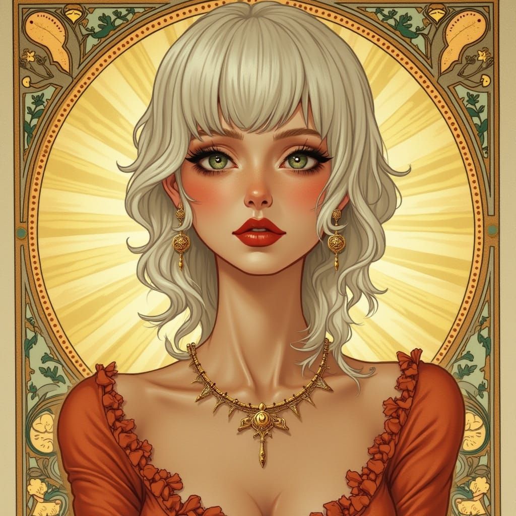 Ethereal Beauty in Art Nouveau Style