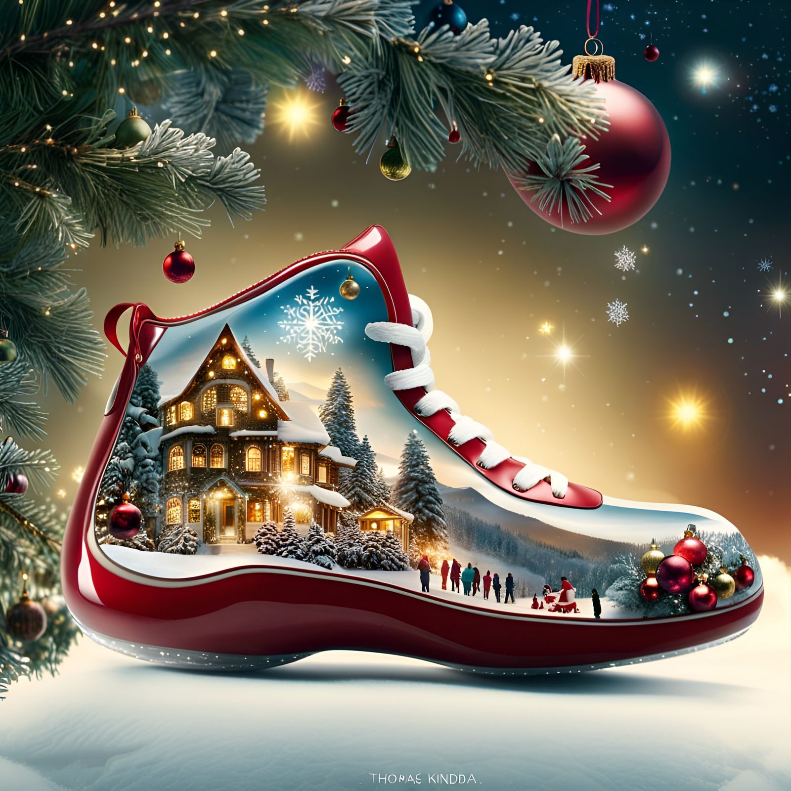 Christmas Double Exposure Shoe