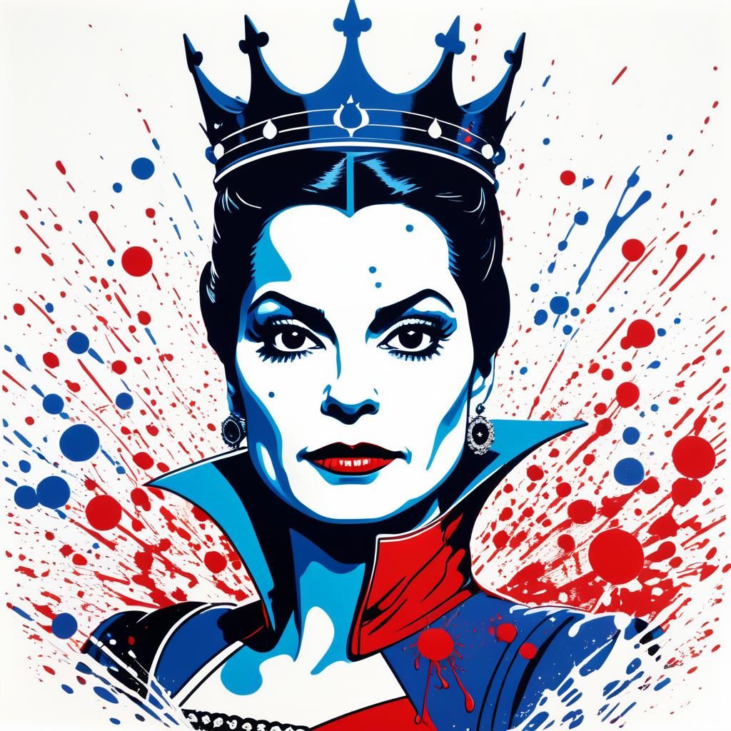 Vibrant Tricolour Pop Art of the Evil Queen