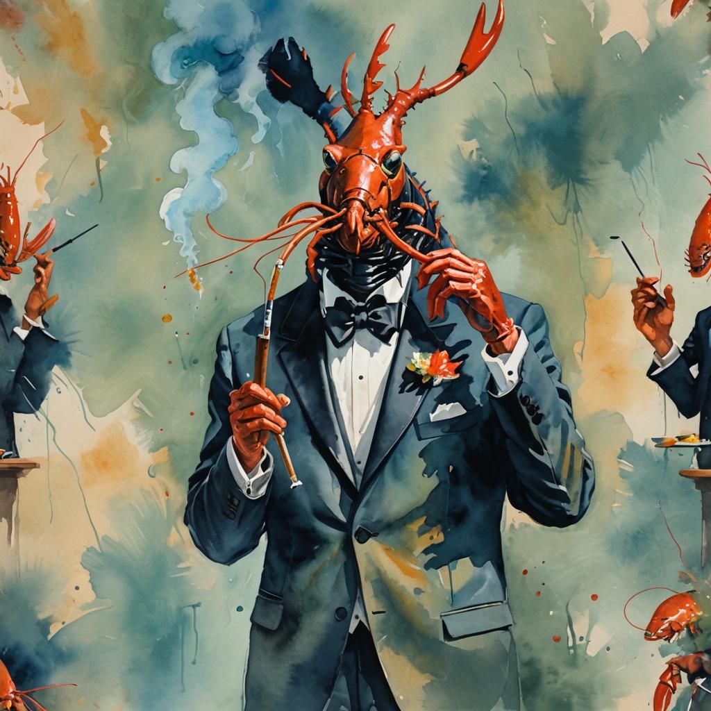 Elegant Lobster Smokes in a Museum Masterpiece