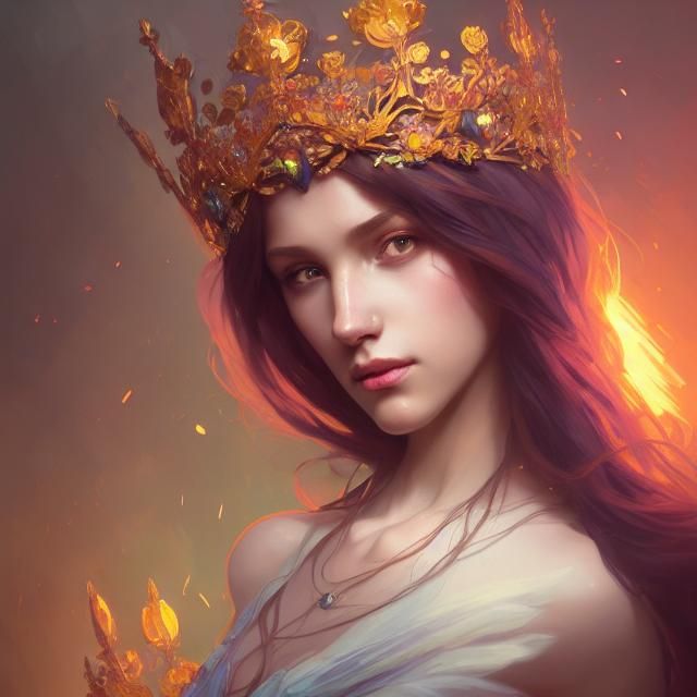 Spring Queen Portrait in Hyperdetailed Style