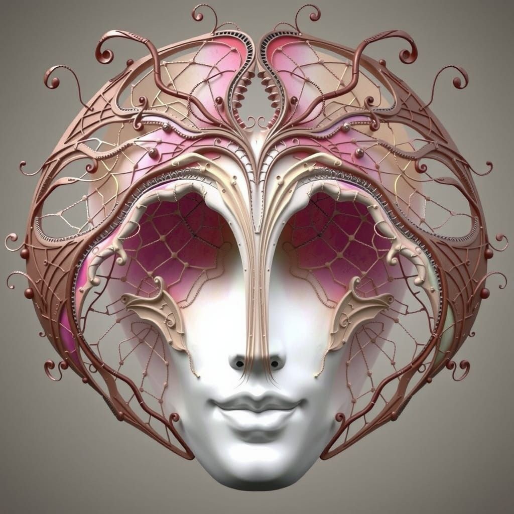 Bauhaus Amoeba Goddess with Intricate Shadows