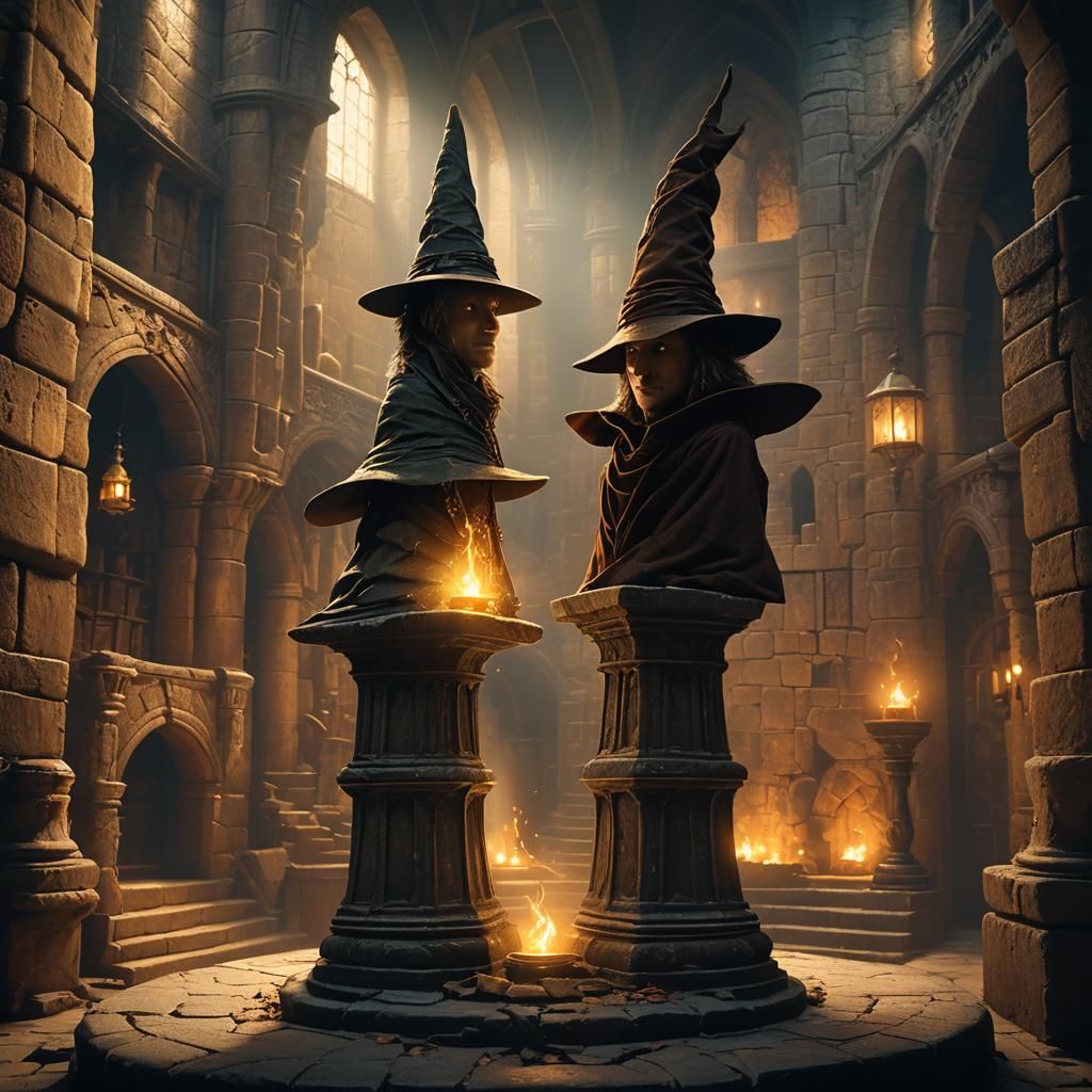 Ethereal Sorting Hat Illuminates Ancient Chamber