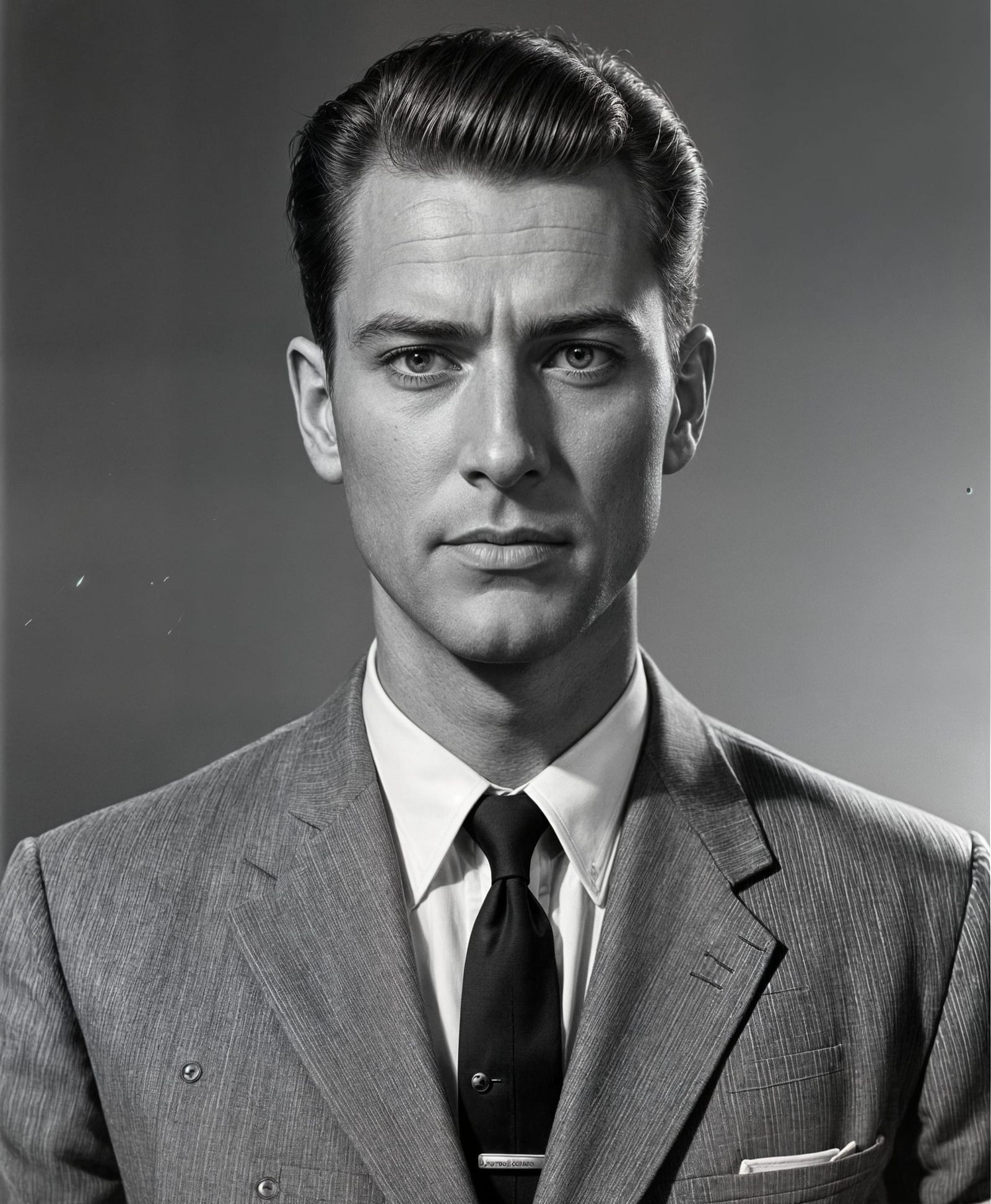 1950s Mugshot of Man in Postwar Style