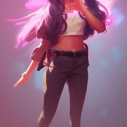 A Young Woman in a Vibrant Triadic Color Palette