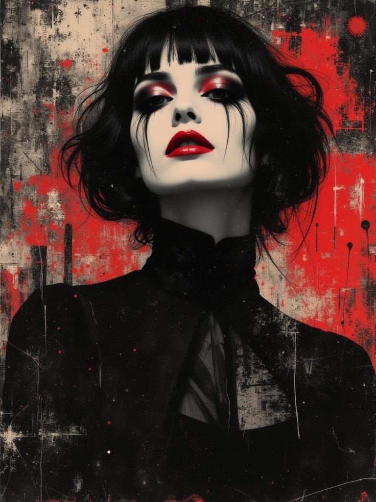 Surreal Gothcore Portrait of Ethereal Woman in Moody Colors