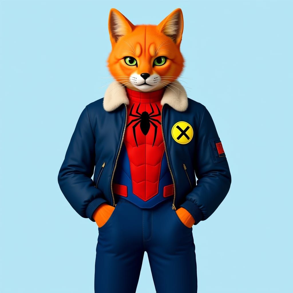 Fox Superhero in Bomber Jacket